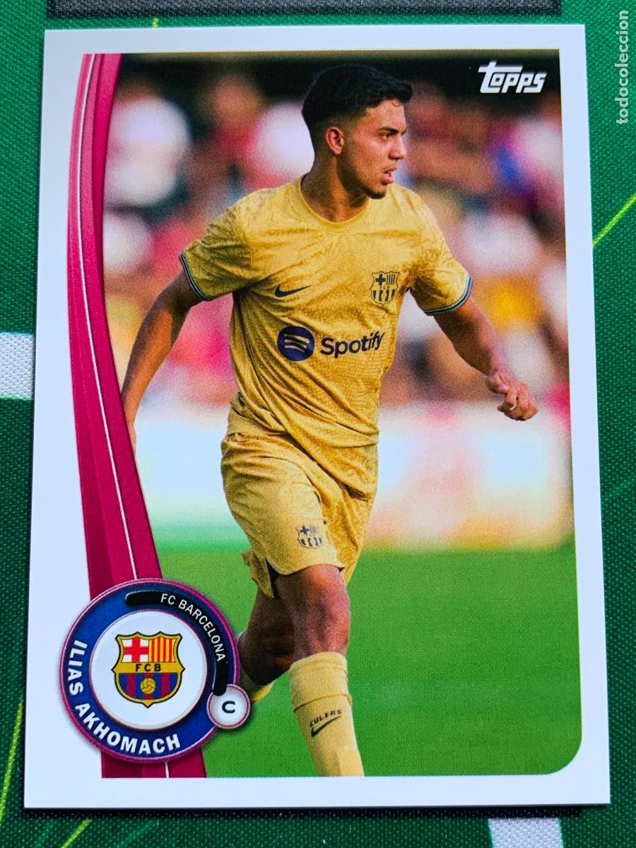 Cromos de F&uacute;tbol: BA-16 Ilias Akhomach FC Barcelona Base card Topps BAR&Ccedil;A Fan Set 2022 2023 22 23