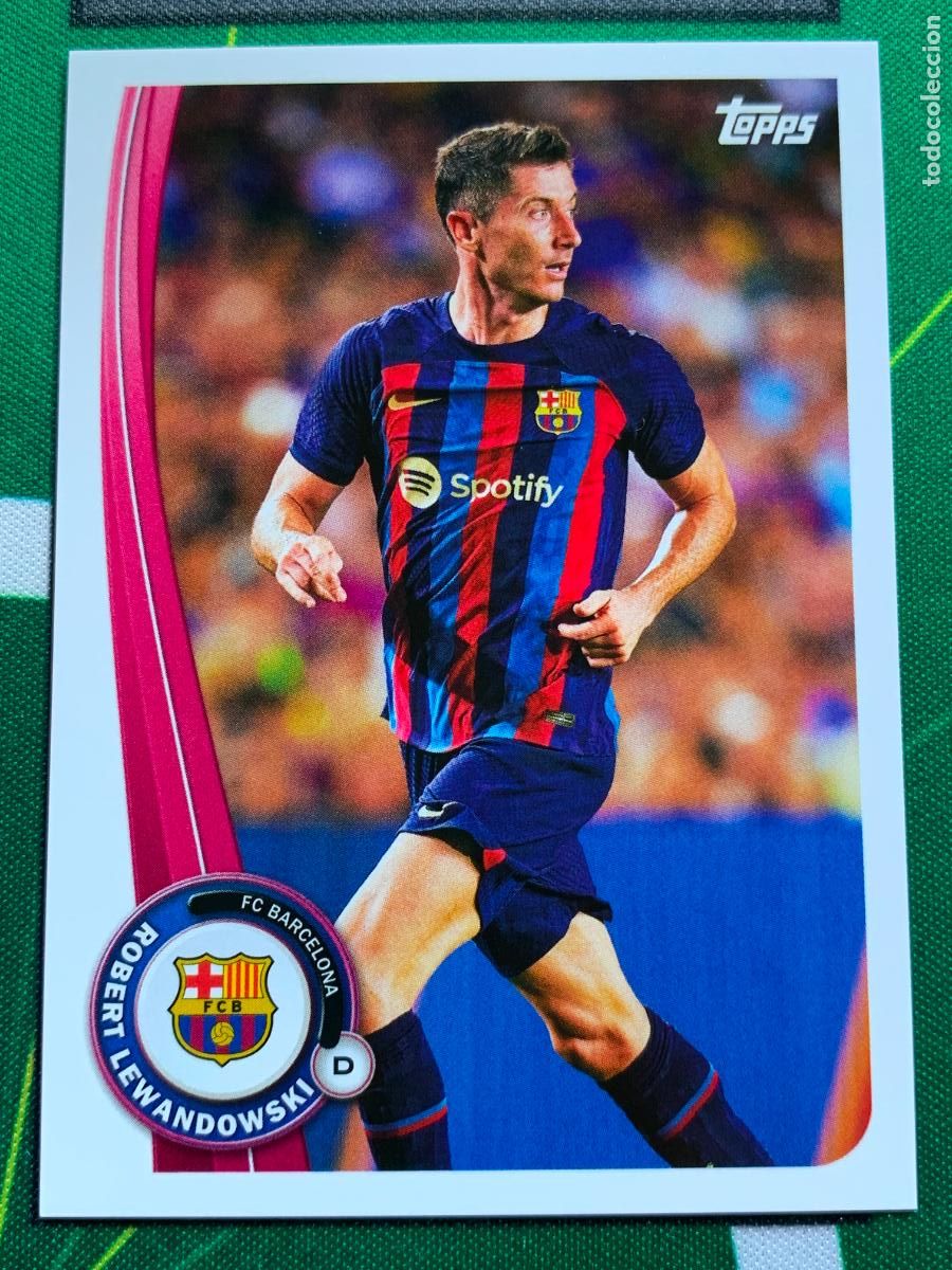 Cromos de F&uacute;tbol: BA-13 Robert Lewandowski FC Barcelona Base card Topps BAR&Ccedil;A Fan Set 2022 2023 22 23