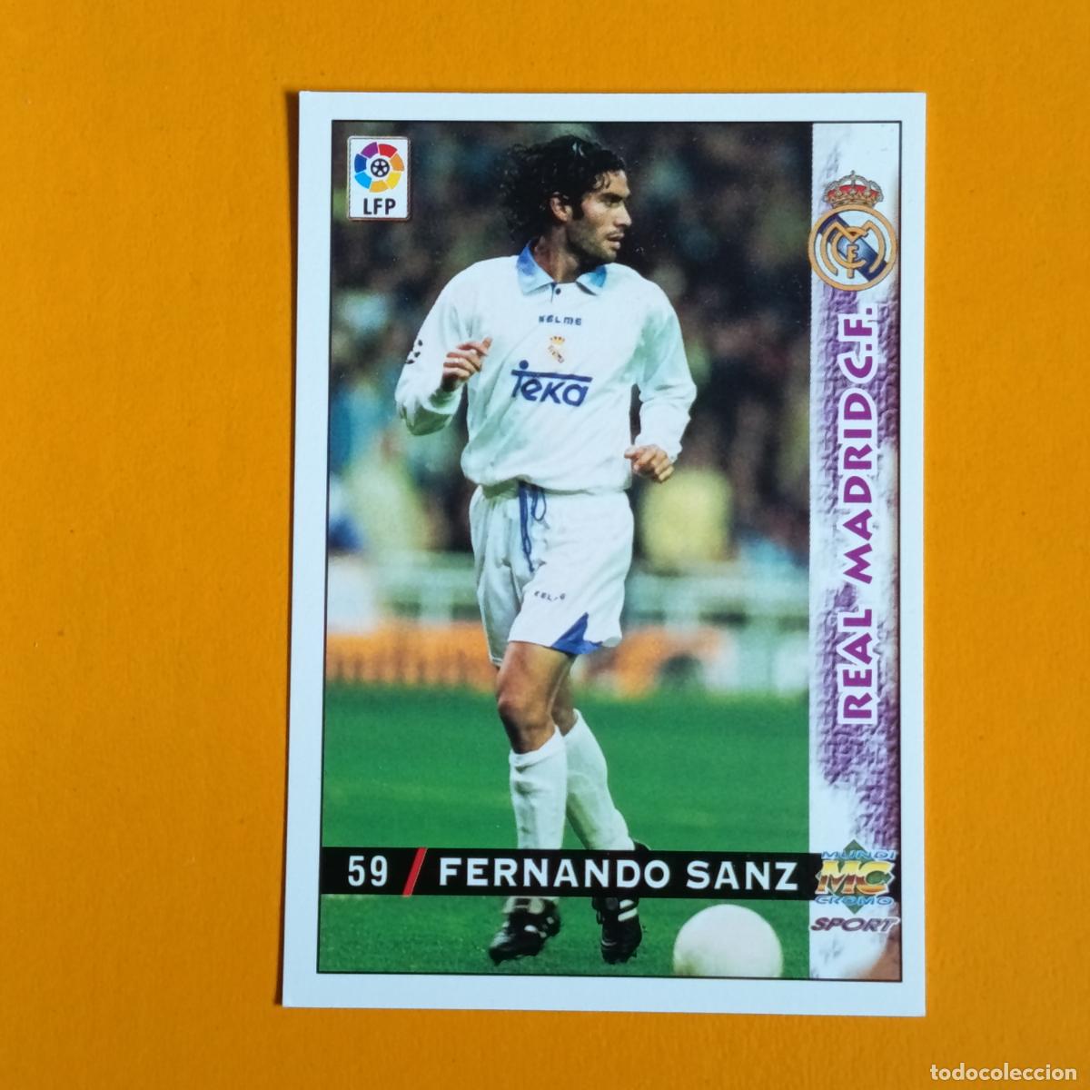Cromos de F&uacute;tbol: 59 FERNANDO SANZ. REAL MADRID. LAS FICHAS DE LA LIGA 98-99. MUNDICROMO