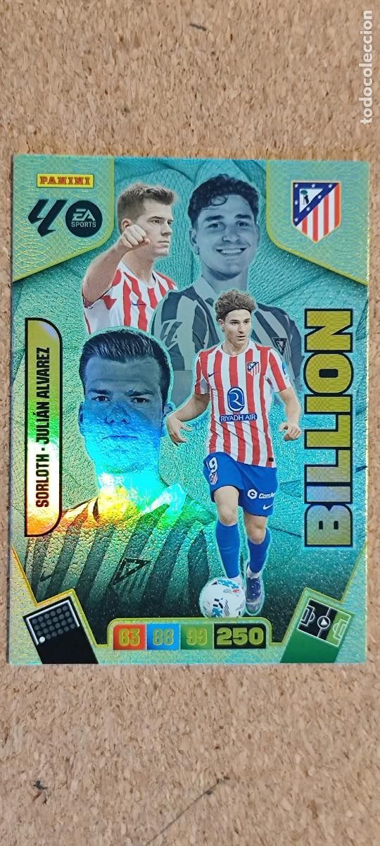 Cromos de F&uacute;tbol: ADRENALYN XL LA LIGA 25/26 CARD BILLION SOLORTH/JULIAN ALVAREZ AT MADRID # PANINI