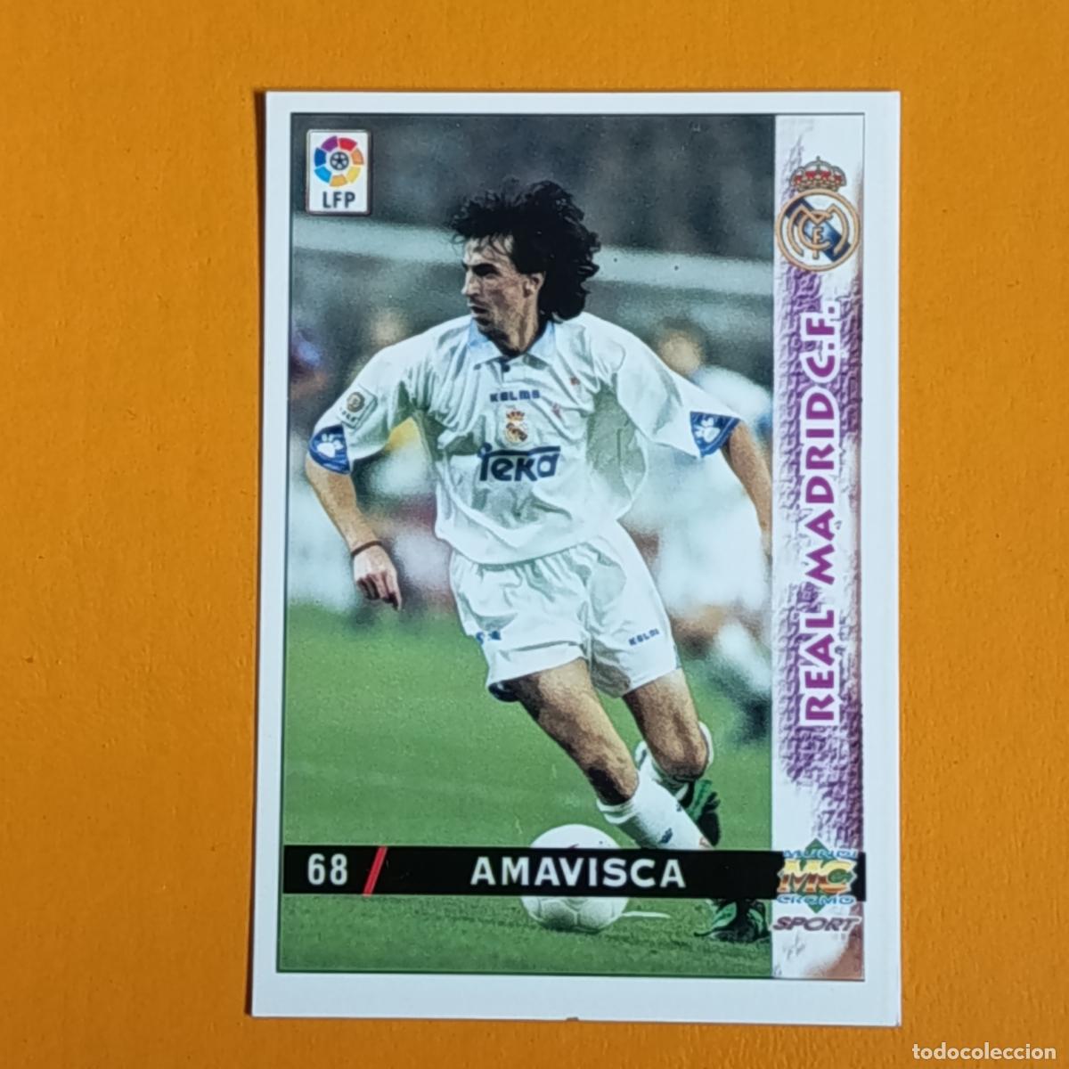 Football Stickers: 68 AMAVISCA . REAL MADRID. LAS FICHAS DE LA LIGA 98-99. MUNDICROMO