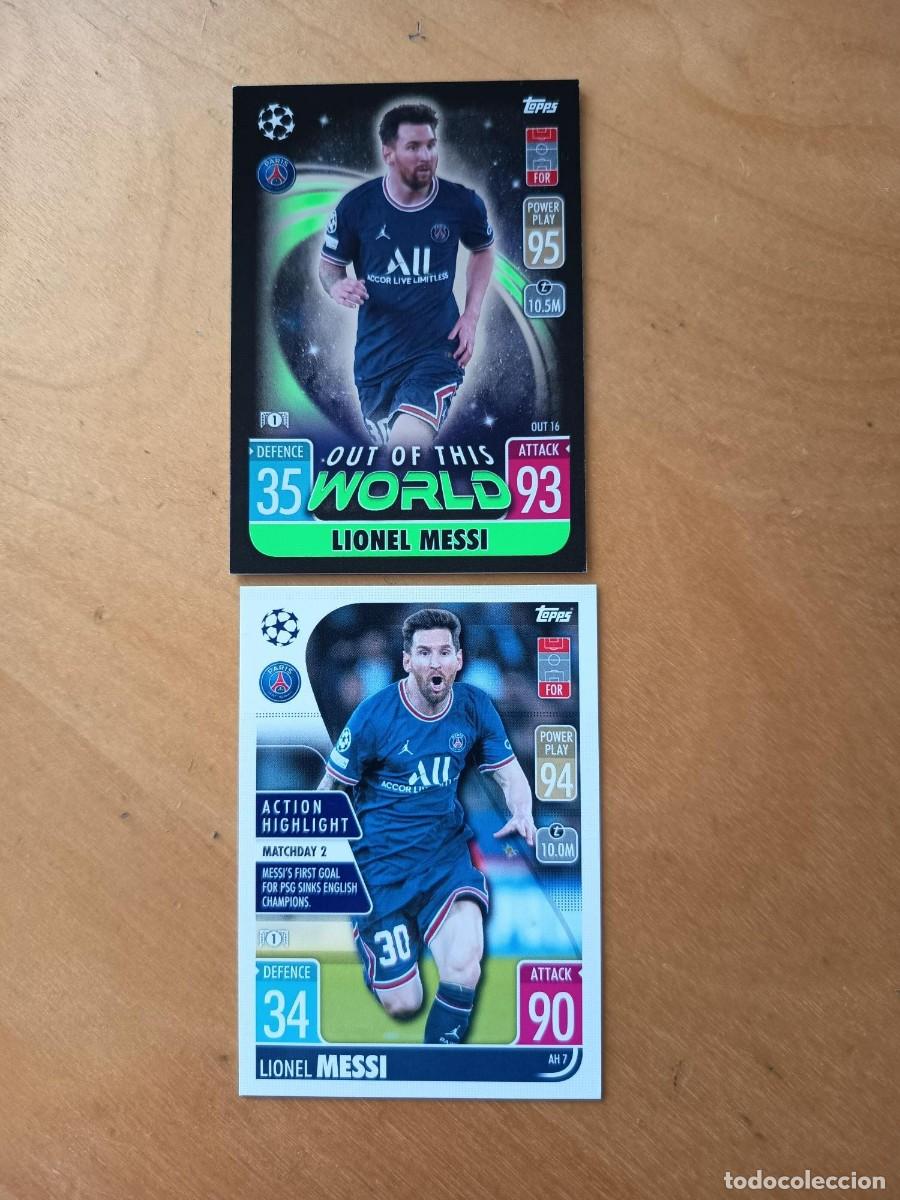 Cromos de F&uacute;tbol: MESSI LOTE MATCH ATTAX CHAMPIONS 2021-22 ACTION HIGHLIGHT + OUT OF THIS WORLD