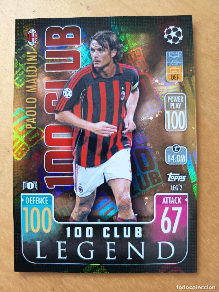Cromos de F&uacute;tbol: MALDINI (AC MILAN) CLUB 100 LEGEND MATCH ATTAX 2021-22