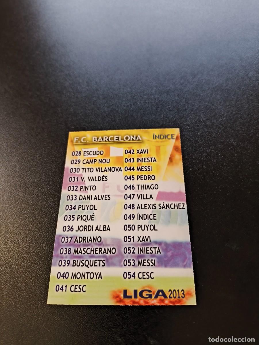 Cromos de F&uacute;tbol: 49 INDICE BARCELONA MUNDICROMO LIGA 2012 2013 12 13 NO PANINI ESTE MEGACRACKS