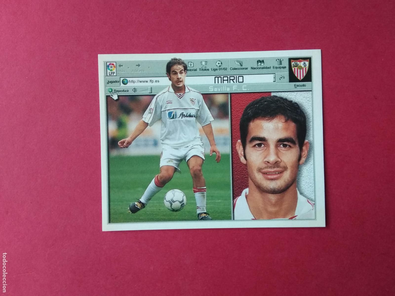 Cromos de F&uacute;tbol: CROMO EDICIONES ESTE 2001 2002 01 02 NUEVO SIN PEGAR , FICHAJE N&ordm; 5 MARIO , SEVILLA