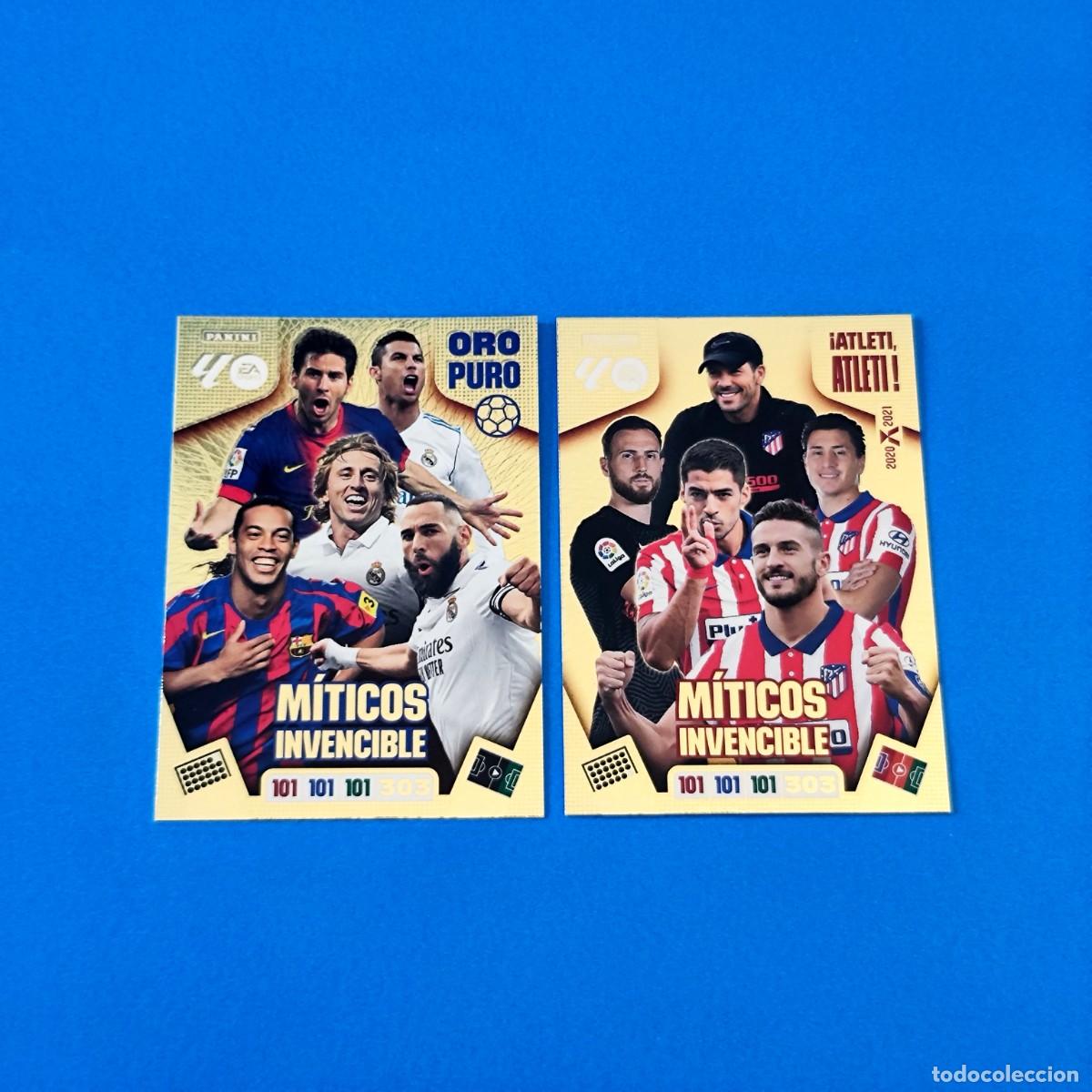 Cromos de F&uacute;tbol: Adrenalyn 2025 2026 / 25 26 M&iacute;ticos Invencible &iexcl;Atleti, Atleti! - Oro puro Messi Cristiano Ronaldo