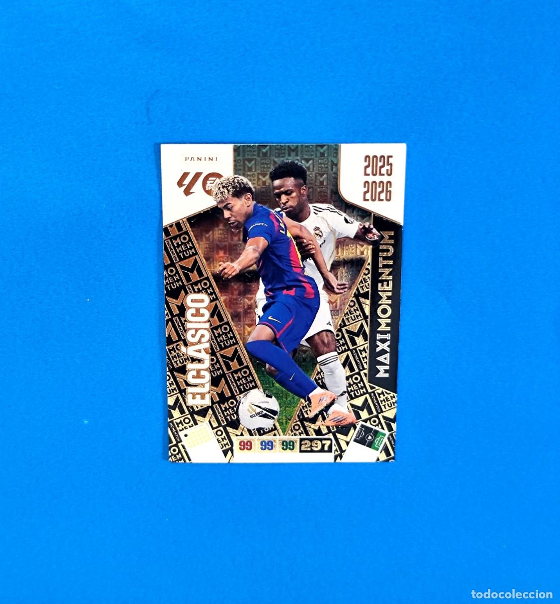 Cromos de F&uacute;tbol: Adrenalyn 2025 2026 / 25 26 Maxi Momentum El Cl&aacute;sico Lamine Yamal Barcelona Vinicius Real Madrid