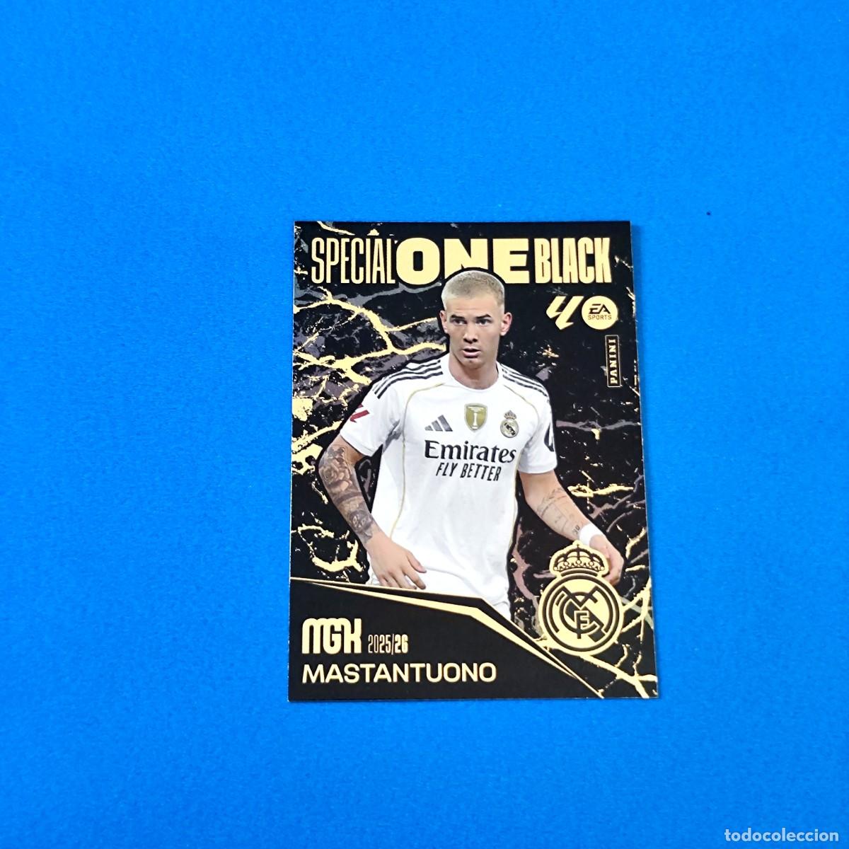 Cromos de F&uacute;tbol: Megacracks 2025 2026 / 25 26 Special One Black Mastantuono Real Madrid