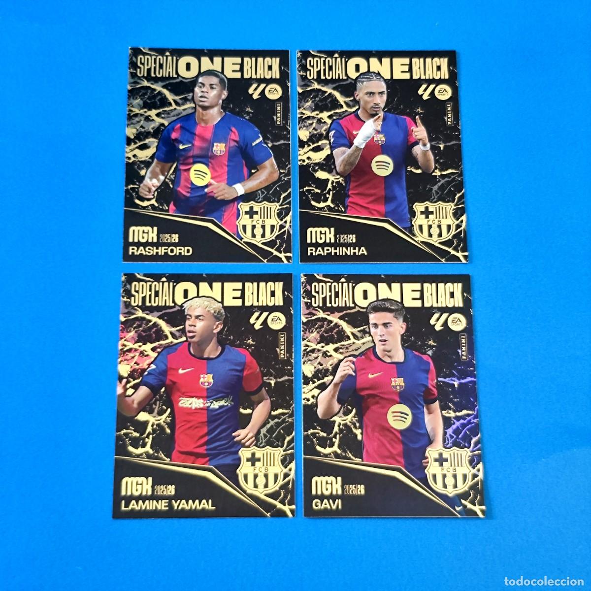 Cromos de F&uacute;tbol: Megacracks 2025 2026 / 25 26 Special One Black Barcelona Rashford Lamine Yamal Raphinha Gavi