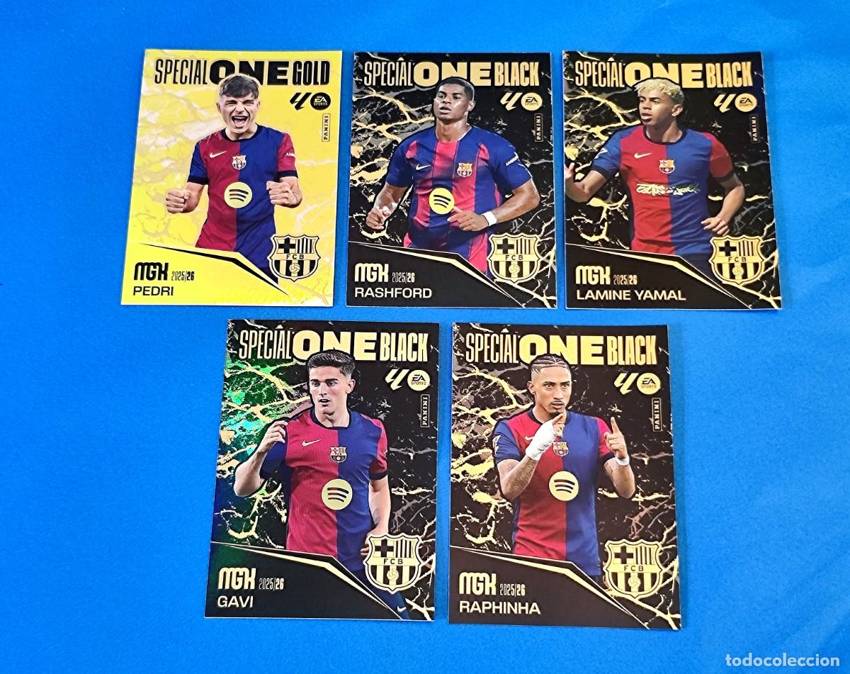 Cromos de F&uacute;tbol: Megacracks 2025 2026 / 25 26 Special One Black Rashford Raphinha Gavi Lamine Yamal - One Gold Pedri