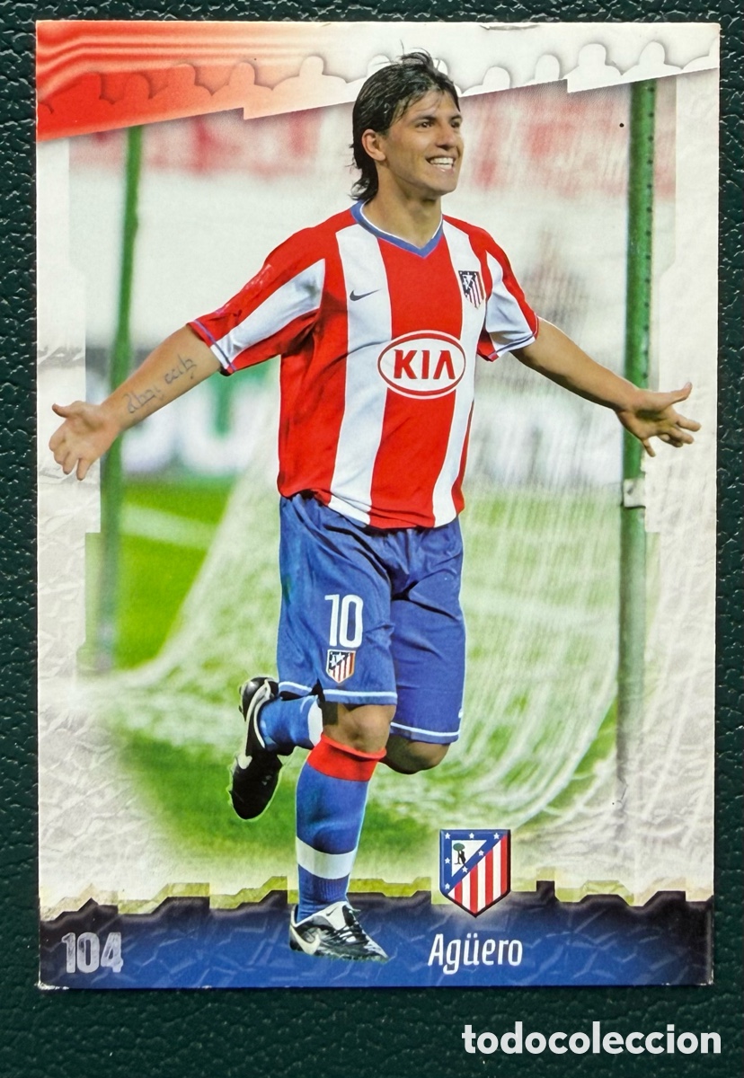 Cartes &agrave; collectionner de Football: 104 AGUERO ATLETICO DE MADRID FICHAS ALBUM MUNDICROMO 2008 2009 08 09