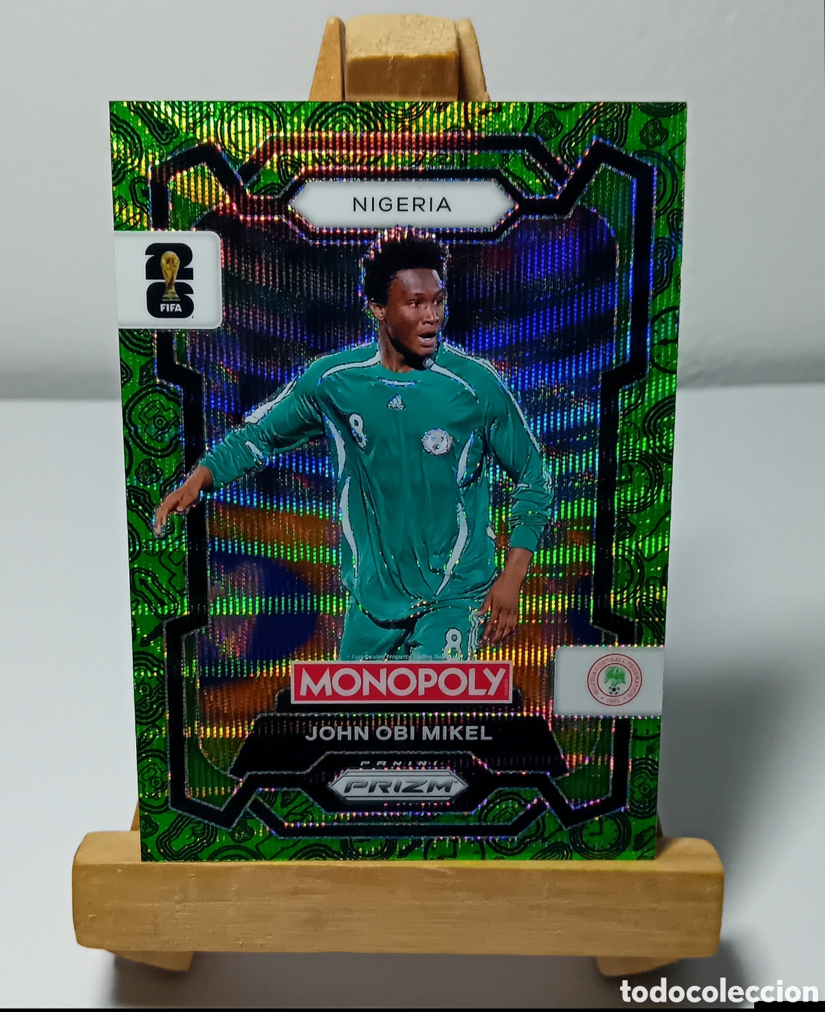 Cartes &agrave; collectionner de Football: OBI MIKEL 2026 NIGERIA VERDE MONOPOLY PRIZM PANINI N&deg;81