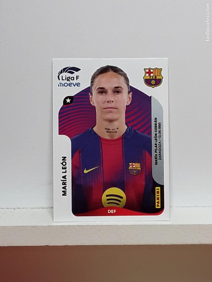 Cromos de F&uacute;tbol: LIGA FEMENINA 2025 2026 F 25 26 ALBUM PANINI LIGA N 90 BARCELONA MARIA LEON