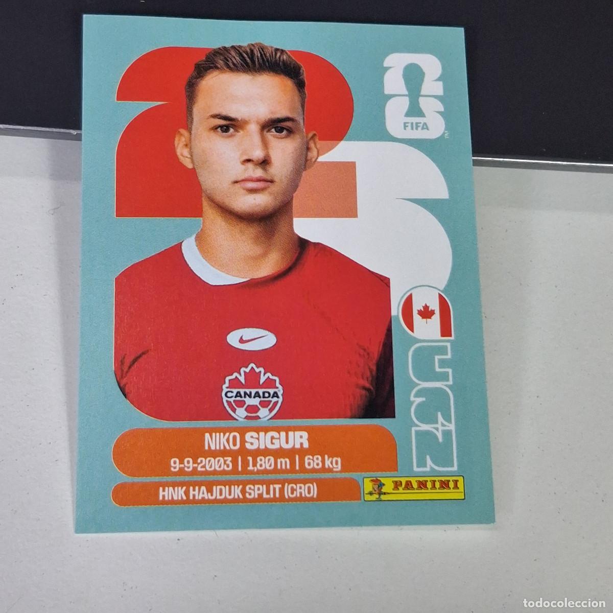 Cromos de F&uacute;tbol: A27 CAN16 NIKO SIGUR 16 CANAD&Aacute; CAN MUNDIAL FIFA WORLD CUP 2026 STICKER PANINI