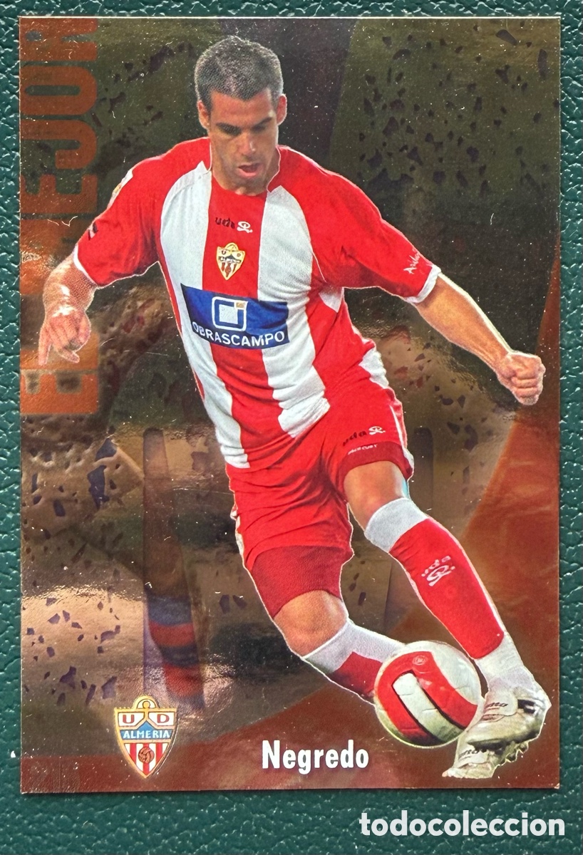 Cromos de Futebol: 216 NEGREDO EL MEJOR UD ALMERIA BRILLO LISO FICHAS ALBUM MUNDICROMO 2008 2009 08 09
