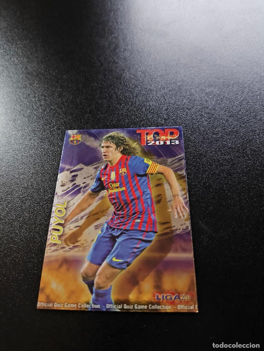 Cromos de F&uacute;tbol: 560 PUYOL BARCELONA FONDO MORADO TOP MUNDICROMO LIGA 2012 2013 12 13 NO PANINI ESTE