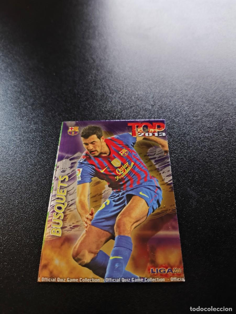 Cromos de F&uacute;tbol: 587 BUSQUETS BARCELONA FONDO MORADO TOP MUNDICROMO LIGA 2012 2013 12 13 NO PANINI ESTE