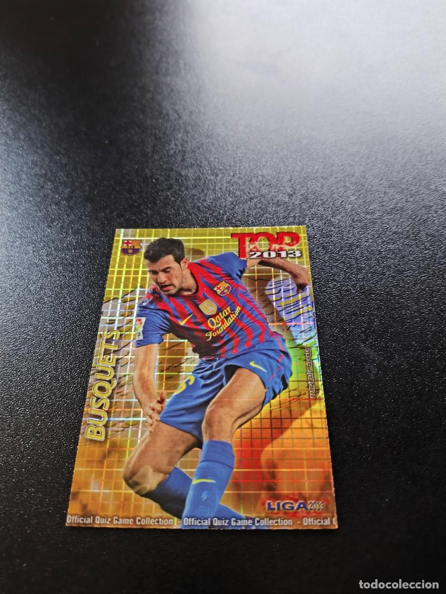 Cromos de F&uacute;tbol: 587 BUSQUETS BARCELONA FONDO DORADO CUADROS TOP MUNDICROMO LIGA 2012 2013 12 13 NO PANINI ESTE