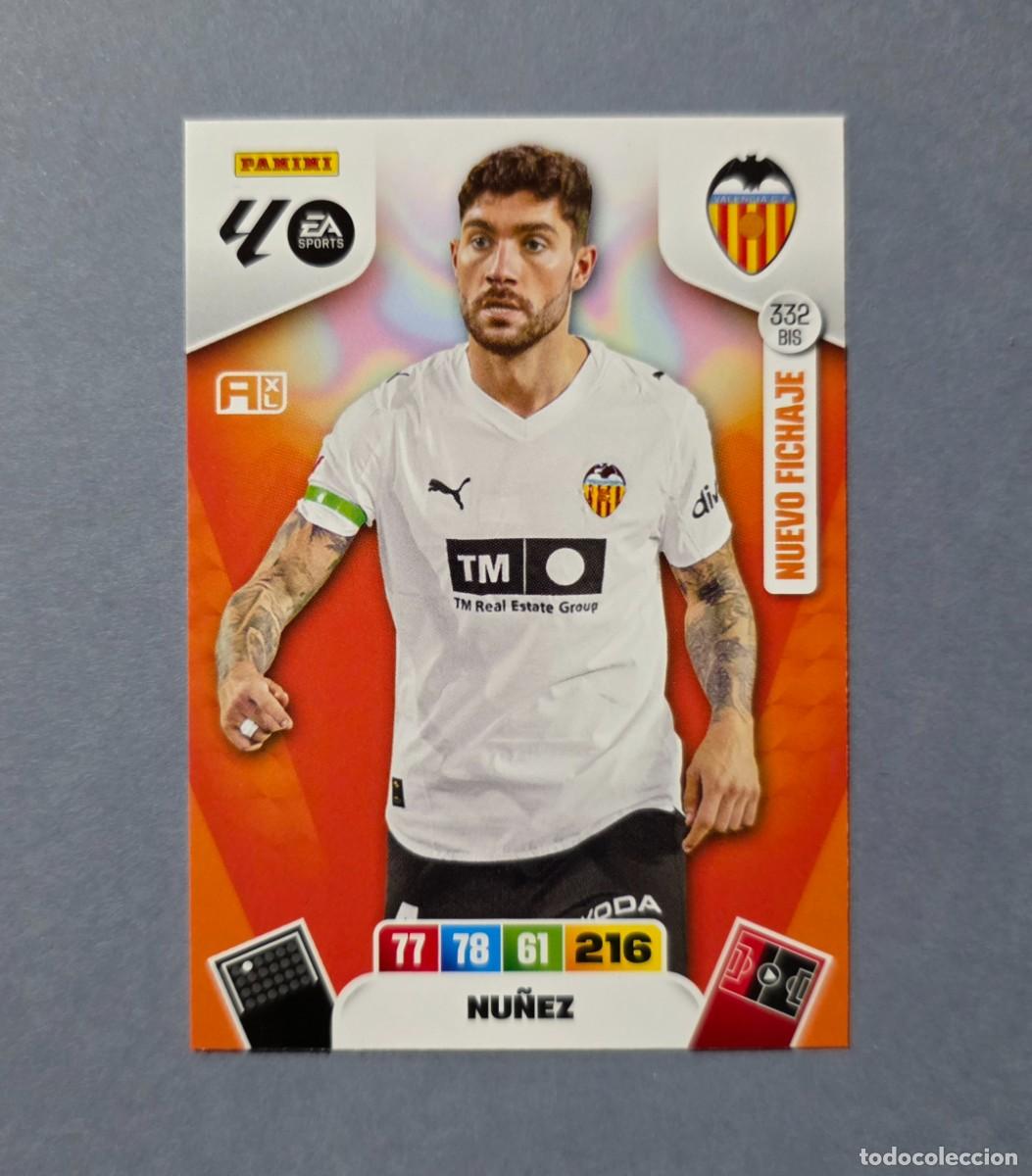 Cromos de F&uacute;tbol: 332 BIS NU&Ntilde;EZ (NUEVO FICHAJE) - VALENCIA - ADRENALYN XL 2025-26 - 25/26 (NUEVO)