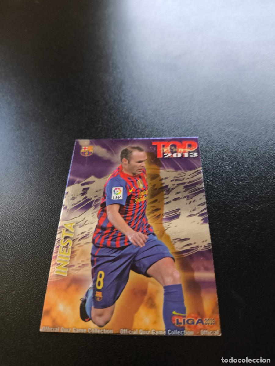 Cromos de F&uacute;tbol: 614 INIESTA BARCELONA FONDO MORADO TOP MUNDICROMO LIGA 2012 2013 12 13 NO PANINI ESTE
