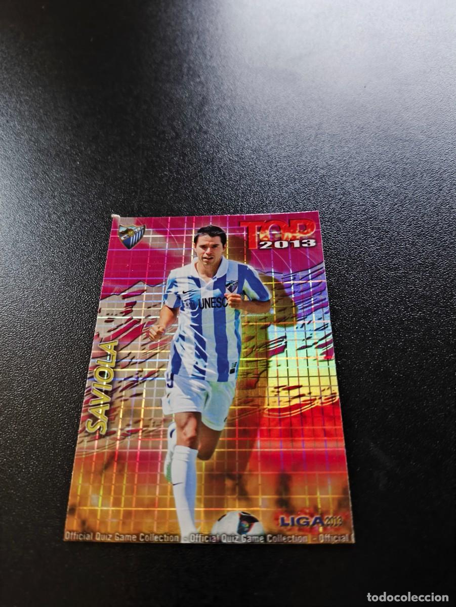 Cromos de F&uacute;tbol: 628 SAVIOLA MALAGA FONDO FUCSIA CUADROS TOP MUNDICROMO LIGA 2012 2013 12 13 NO PANINI ESTE