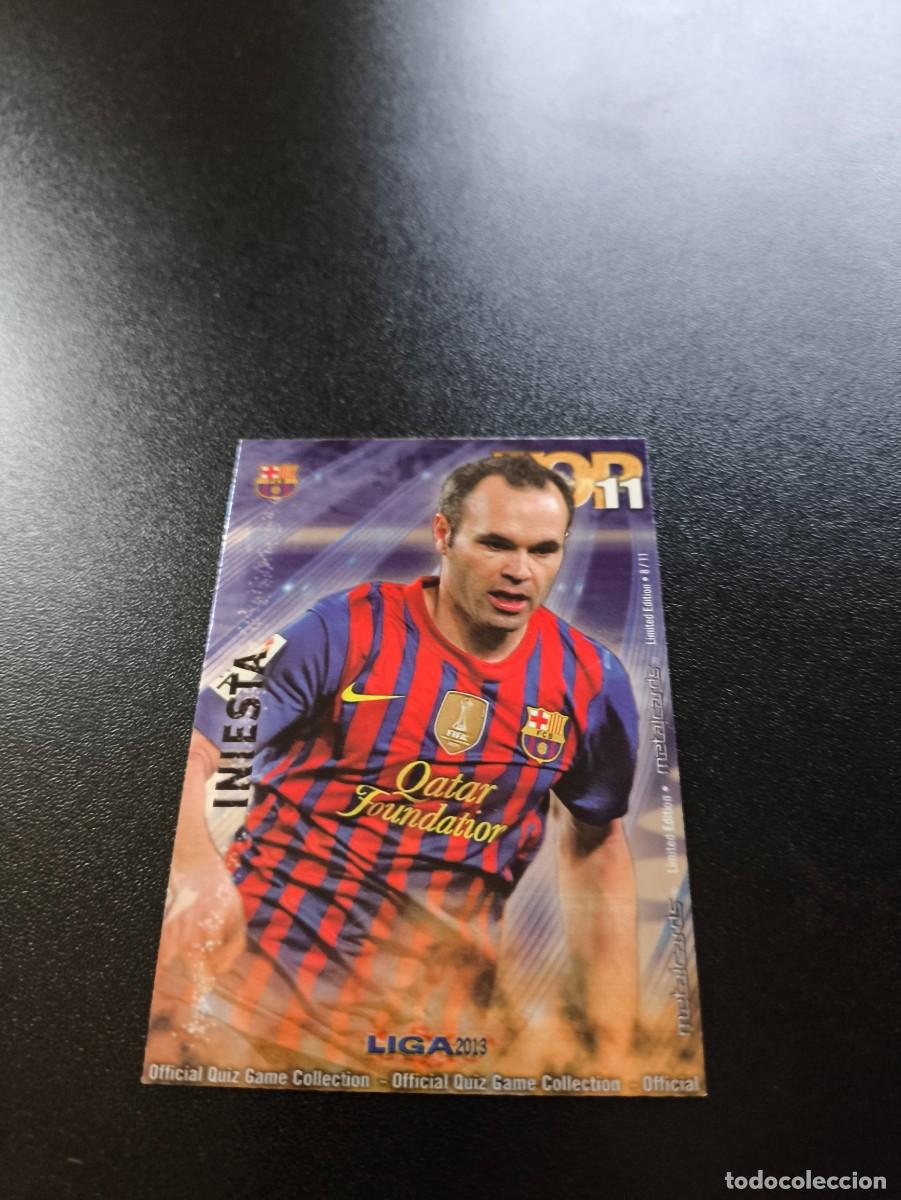 Cromos de F&uacute;tbol: 8 INIESTA BARCELONA TOP 11 MUNDICROMO LIGA 2012 2013 12 13 NO PANINI ESTE