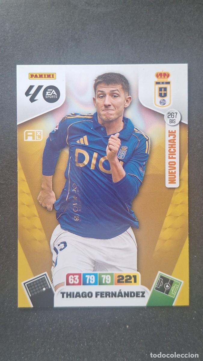 Cromos de F&uacute;tbol: L3 THIAGO FERNANDEZ REAL OVIEDO 267 BIS NUEVO FICHAJE ADRENALYN XL LIGA 2025/2026 25 26 PANINI