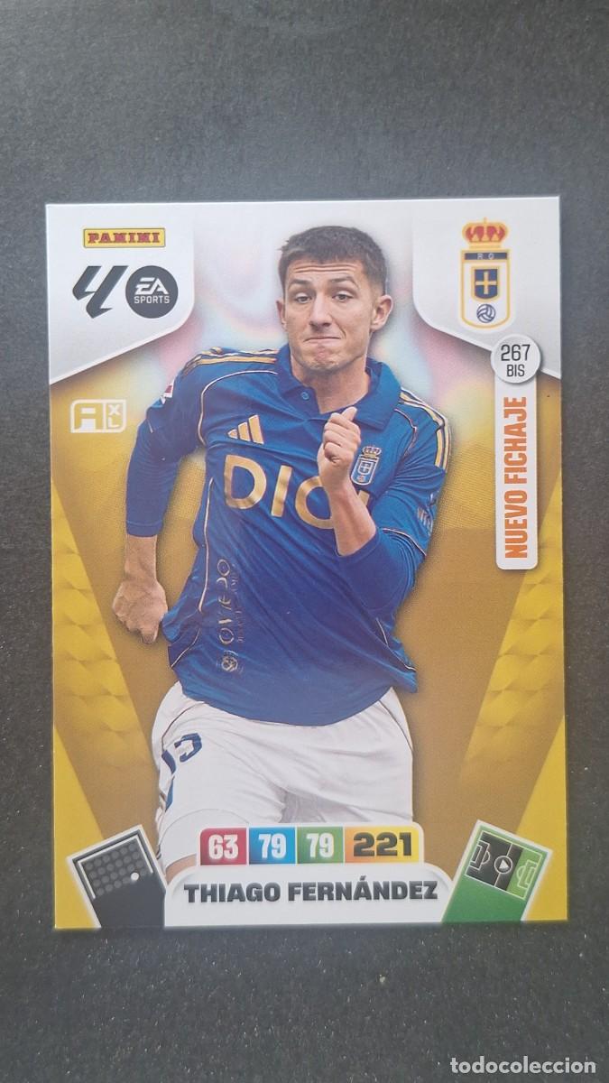 Cromos de F&uacute;tbol: L3 THIAGO FERNANDEZ REAL OVIEDO 267 BIS NUEVO FICHAJE ADRENALYN XL LIGA 2025/2026 25 26 PANINI