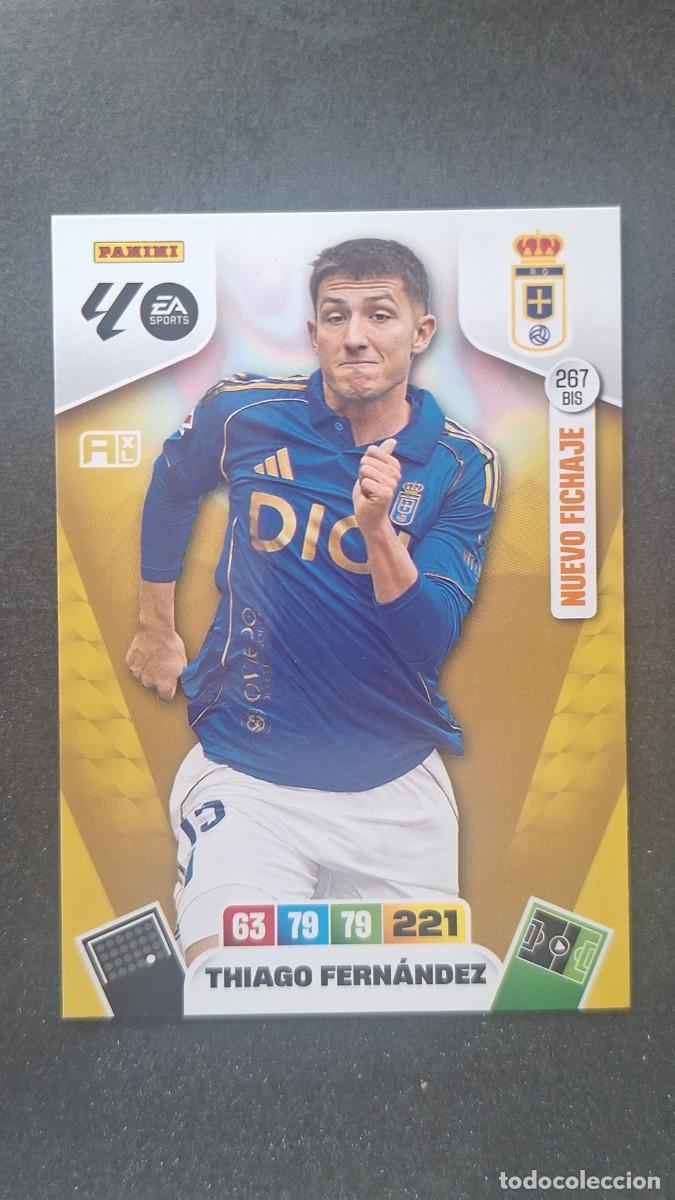 Cromos de F&uacute;tbol: L3 THIAGO FERNANDEZ REAL OVIEDO 267 BIS NUEVO FICHAJE ADRENALYN XL LIGA 2025/2026 25 26 PANINI