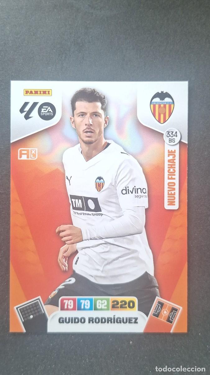 Cromos de F&uacute;tbol: L3 GUIDO RODRIGUEZ VALENCIA C. F. 334 BIS NUEVO FICHAJE ADRENALYN XL LIGA 2025/2026 25 26 PANINI