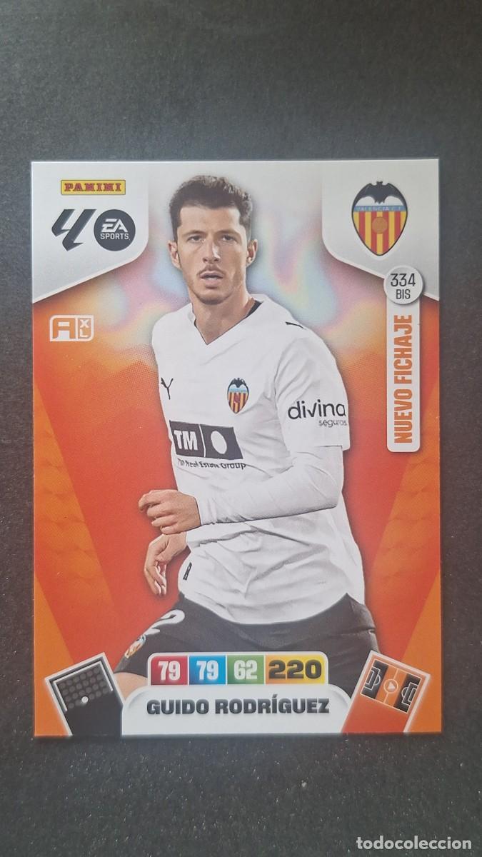 Cromos de F&uacute;tbol: L3 GUIDO RODRIGUEZ VALENCIA C. F. 334 BIS NUEVO FICHAJE ADRENALYN XL LIGA 2025/2026 25 26 PANINI