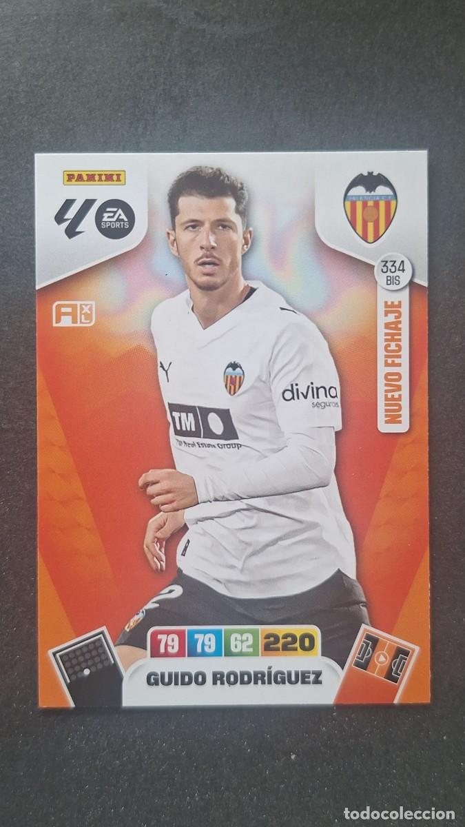 Cromos de F&uacute;tbol: L3 GUIDO RODRIGUEZ VALENCIA C. F. 334 BIS NUEVO FICHAJE ADRENALYN XL LIGA 2025/2026 25 26 PANINI