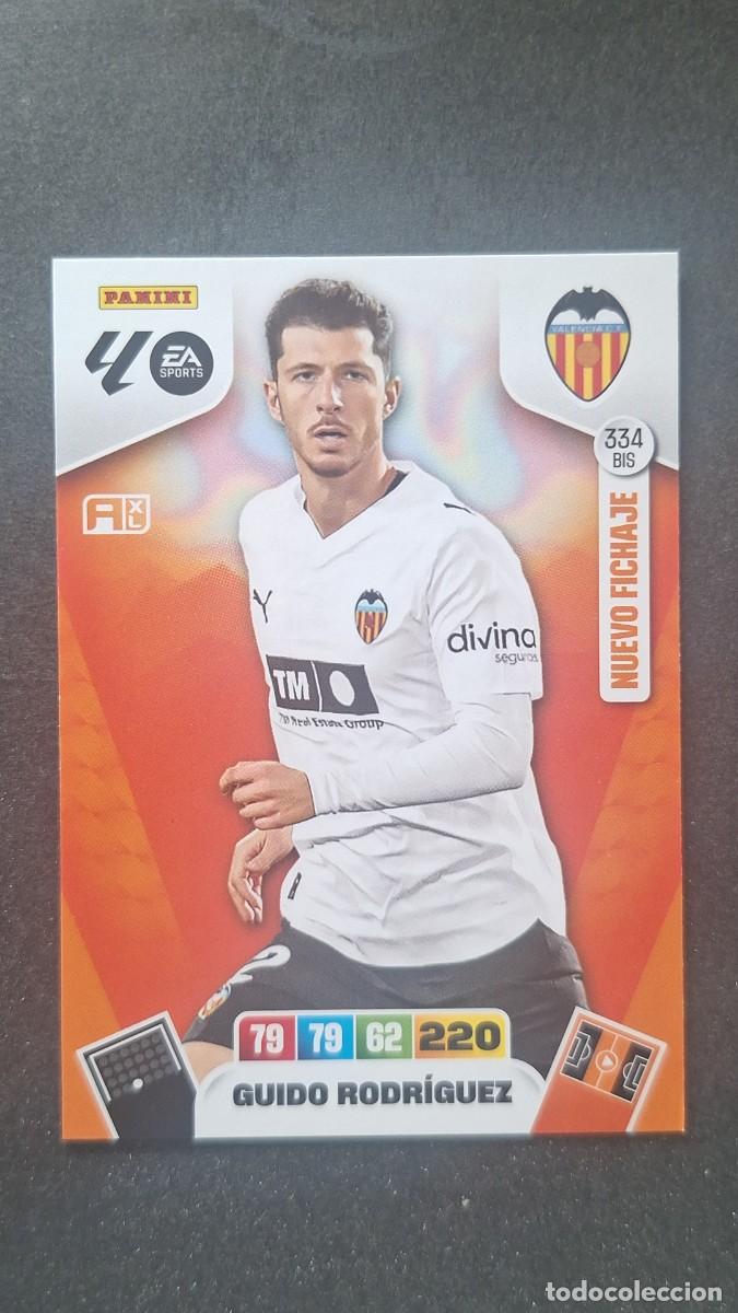 Cromos de F&uacute;tbol: L3 GUIDO RODRIGUEZ VALENCIA C. F. 334 BIS NUEVO FICHAJE ADRENALYN XL LIGA 2025/2026 25 26 PANINI