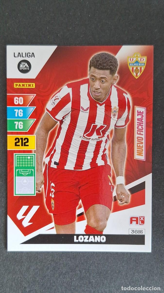 Cromos de F&uacute;tbol: L3 LOZANO U. D. ALMERIA 36 BIS NUEVO FICHAJE ADRENALYN XL LIGA 2023/2024 23 24 PANINI