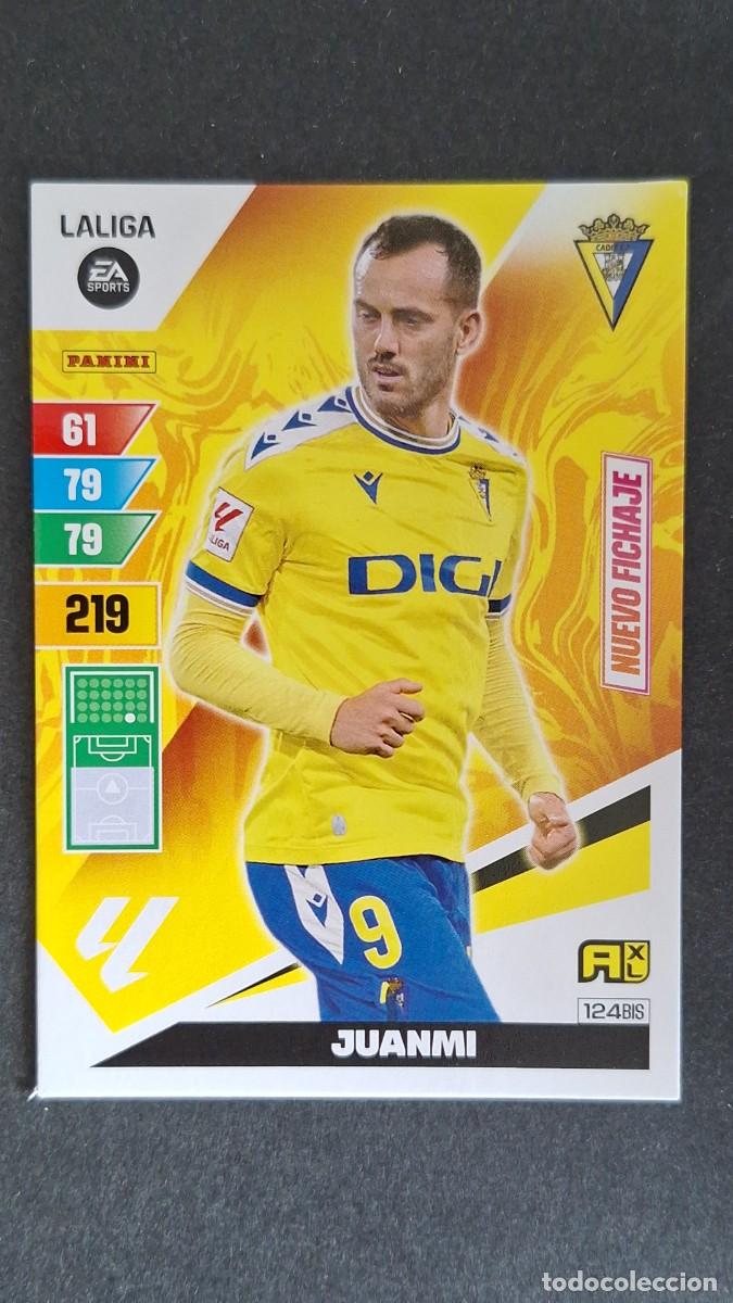 Cromos de F&uacute;tbol: L3 JUANMI CADIZ C. F. 124 BIS NUEVO FICHAJE ADRENALYN XL LIGA 2023/2024 23 24 PANINI