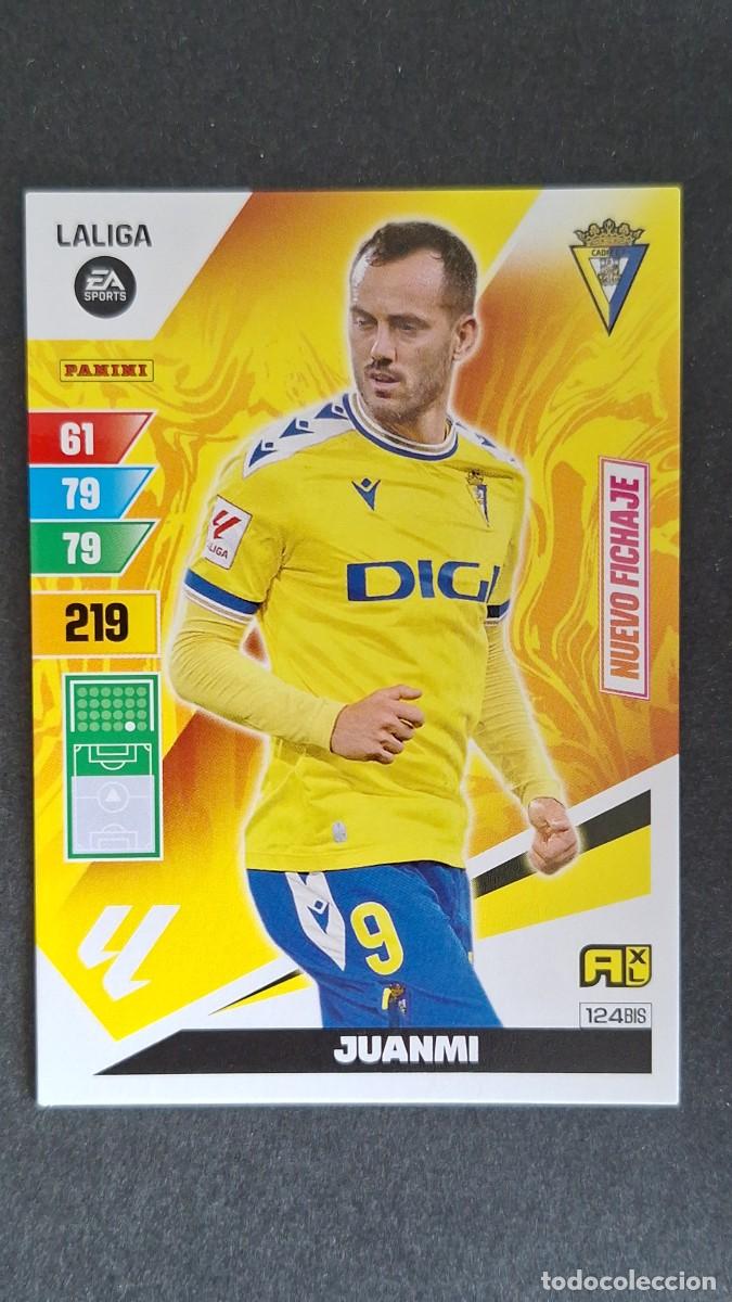 Cromos de F&uacute;tbol: L3 JUANMI CADIZ C. F. 124 BIS NUEVO FICHAJE ADRENALYN XL LIGA 2023/2024 23 24 PANINI