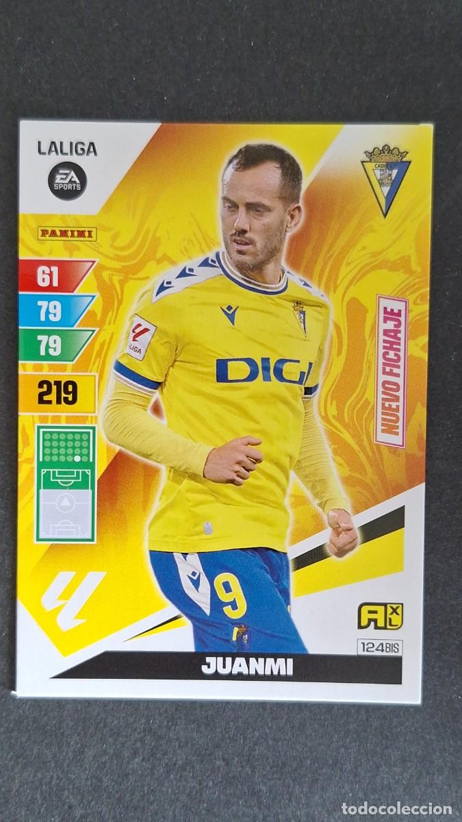 Cromos de F&uacute;tbol: L3 JUANMI CADIZ C. F. 124 BIS NUEVO FICHAJE ADRENALYN XL LIGA 2023/2024 23 24 PANINI