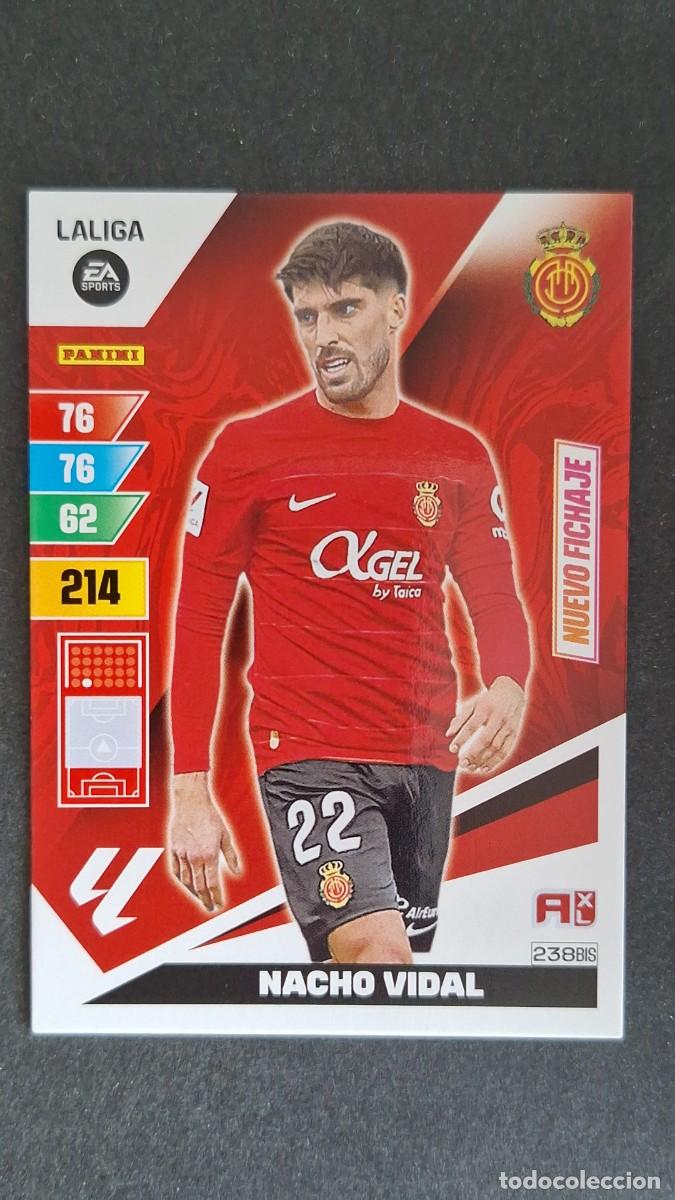 Cromos de F&uacute;tbol: L3 NACHO VIDAL R. C. D. MALLORCA 238 BIS NUEVO FICHAJE ADRENALYN XL LIGA 2023/2024 23 24 PANINI