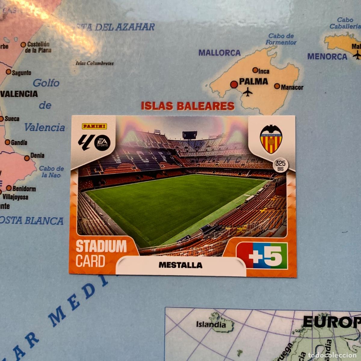 Cartes &agrave; collectionner de Football: Stadium Card del Valencia n&uacute;mero 325 Bis cromo adrenalyn XL 25-26 2025-2026