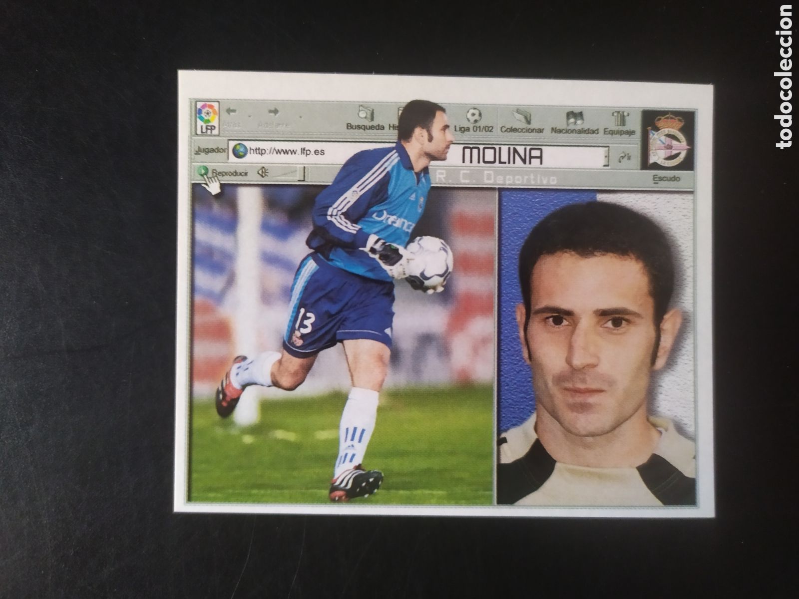 Football Stickers: Liga este 2001 2002 01 02 Molina Deportivo Coru&ntilde;a sin pegar