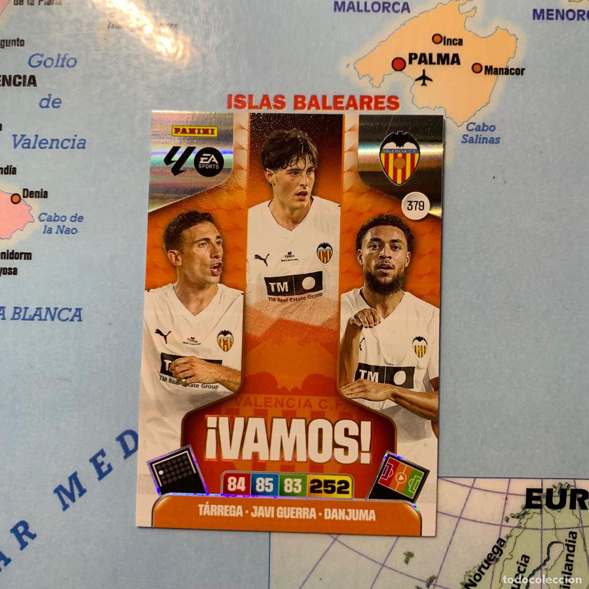 Football Stickers: Vamos n&uacute;mero 379 del Valencia cromo adrenalyn XL 25-26 2025-2026