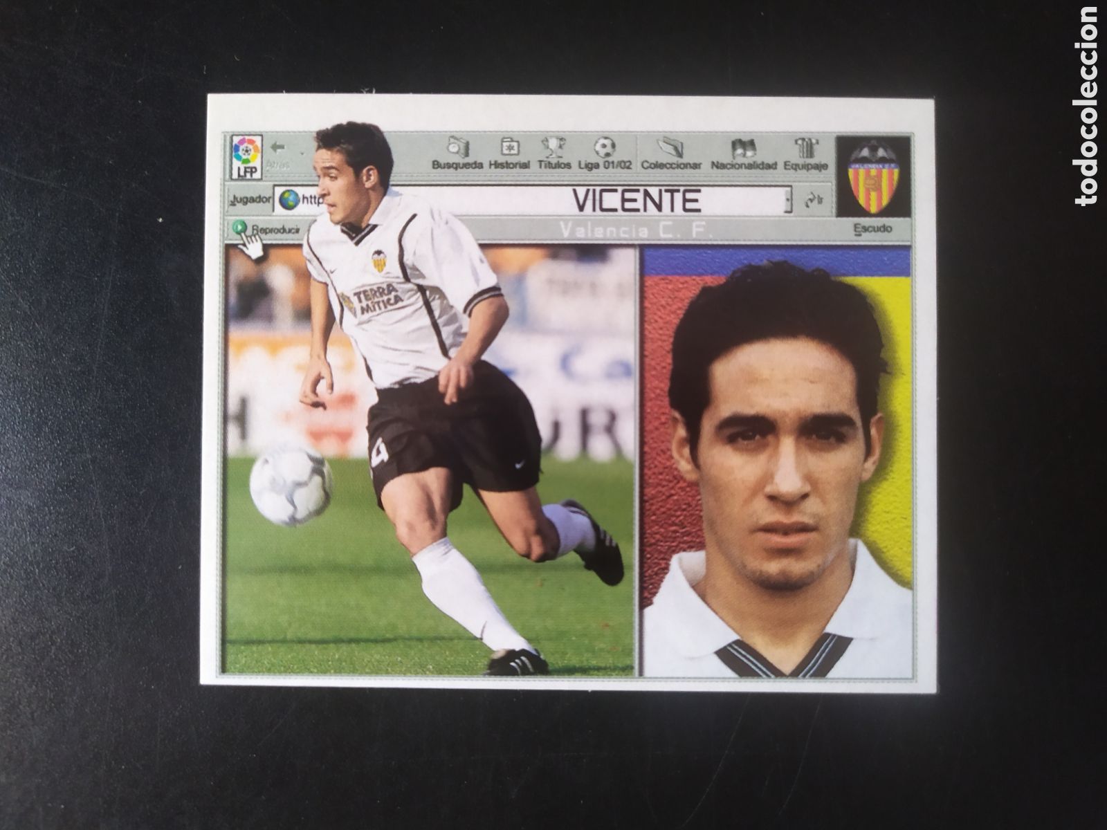 Football Stickers: Liga este 2001 2002 01 02 Vicente Valencia sin pegar