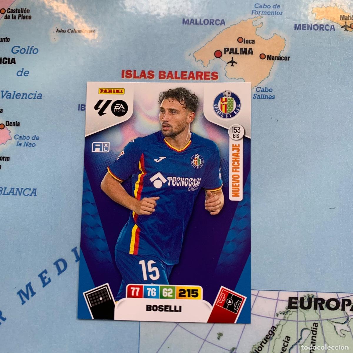 Fu&szlig;ball-Sticker: Boselli nuevo fichaje n&uacute;mero 153 Bis del Getafe cromo adrenalyn XL 25-26 2025-2026