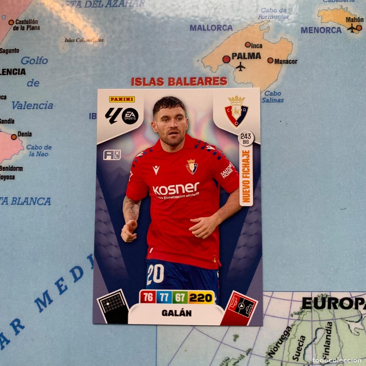 Cromos de F&uacute;tbol: Galan nuevo fichaje n&uacute;mero 243 Bis Del Osasuna cromo adrenalyn XL 25-26 2025-2026