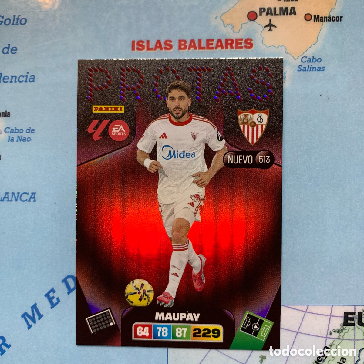 Cartes &agrave; collectionner de Football: Maupay nuevo Protas n&uacute;mero 513 del Sevilla cromo adrenalyn XL 25-26 2025-2026