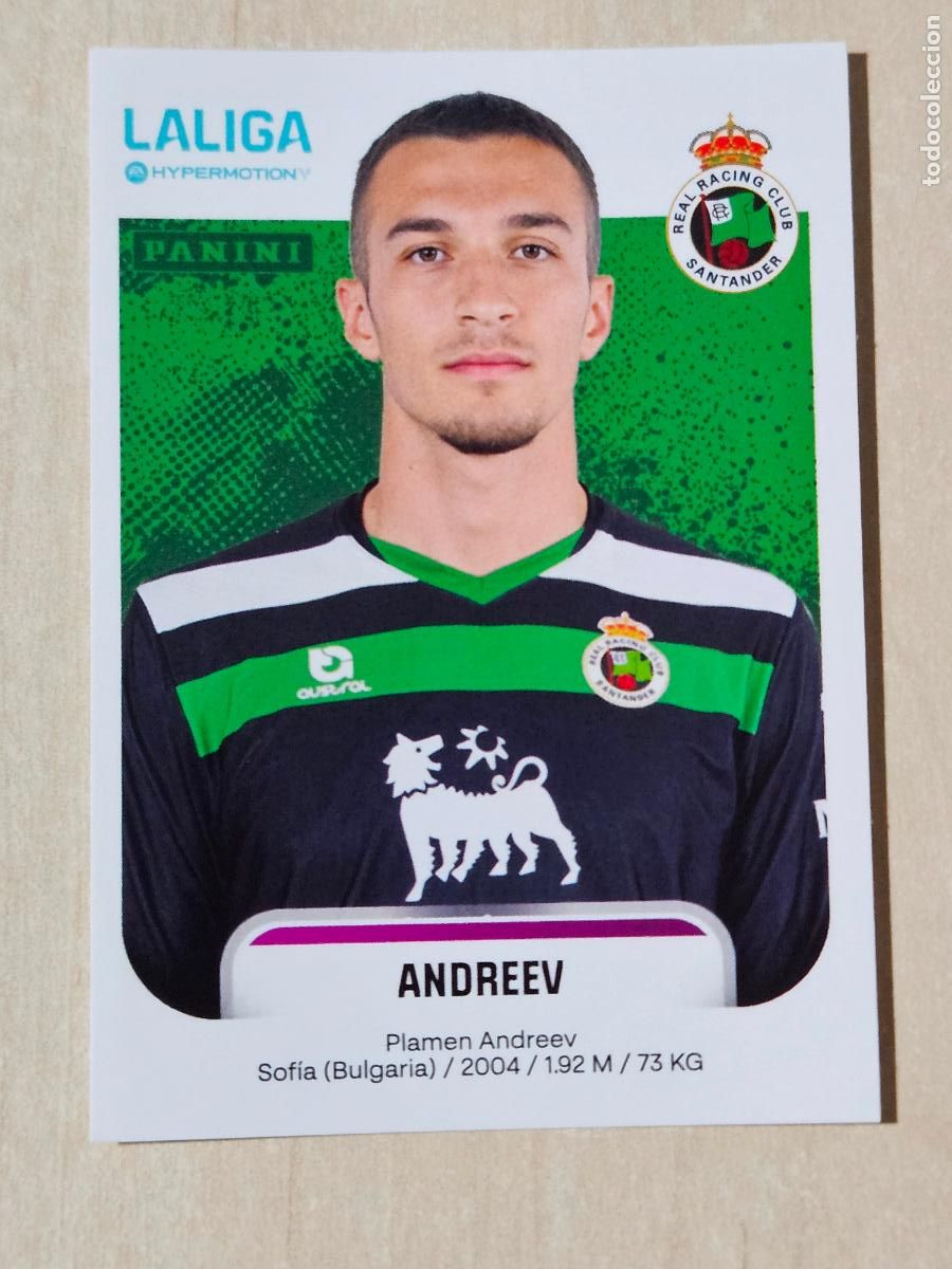 Cromos de F&uacute;tbol: N&ordm; 328 ANDREEV - RACING DE SANTANDER - CROMO - LIGA HYPERMOTION 2025 2026 SEGUNDA DIVISION 25 26