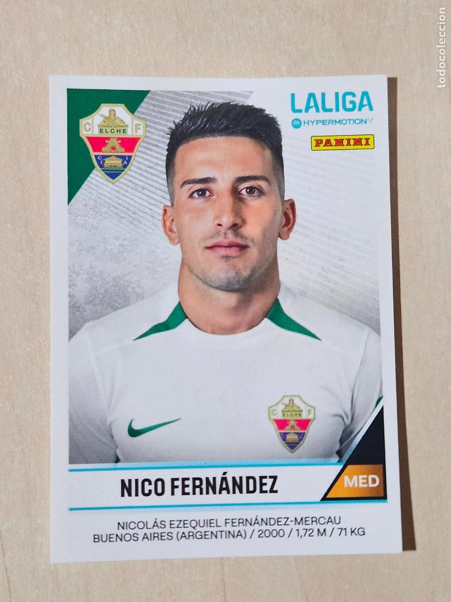 Cromos de Futebol: N&ordm; 186 NICO FERNANDEZ - CROMO - LIGA HYPERMOTION 2024 2025 SEGUNDA DIVISION 24 25 ELCHE