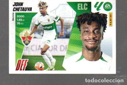 Cromos de F&uacute;tbol: CROMO DE FUTBOL DE ELCHE JOHN CHETA UVA N&ordm; 8 DEL A&Ntilde;O 2023/24 DE EDITO ESTE PANINI NO ESTUVO PEGADO