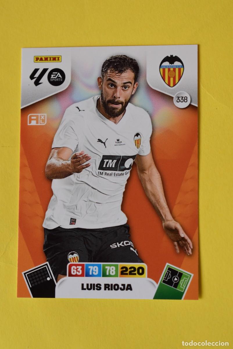 Cromos de F&uacute;tbol: Cromo Adrenalyn XL. 2025 2026. 25 26. Luis Rioja. Valencia. N &ordm; 338. C&oacute;digo sin activar. Panini