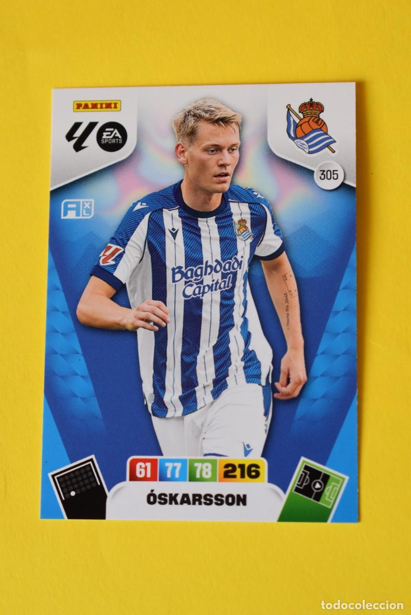 Cromos de F&uacute;tbol: Cromo Adrenalyn XL. 2025 2026. 25 26. &Oacute;skarsson. Real Sociedad. N &ordm; 305. C&oacute;digo sin activar. Panini
